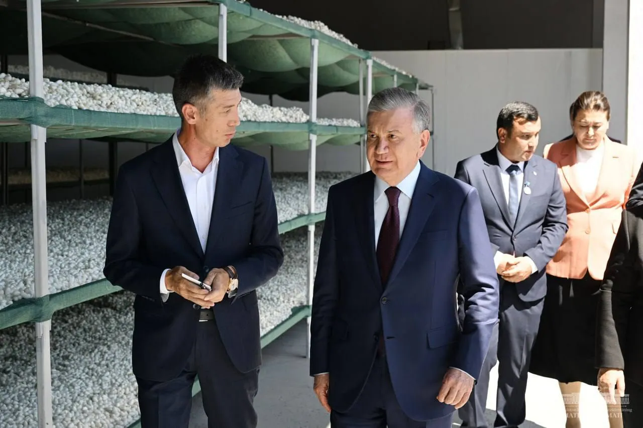 
											
											Президент Ғиждувонда ипакчилик корхонасини кўздан кечирди
											
											