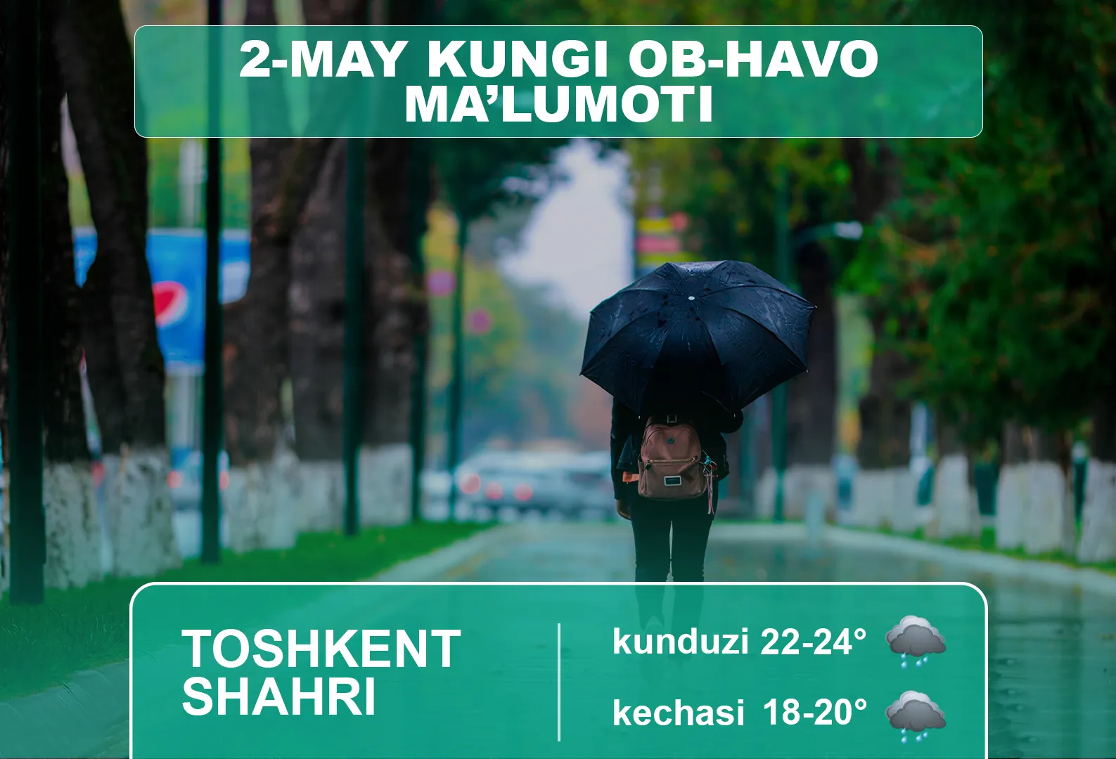 2-may kuni uchun ob-havo ma’lumoti