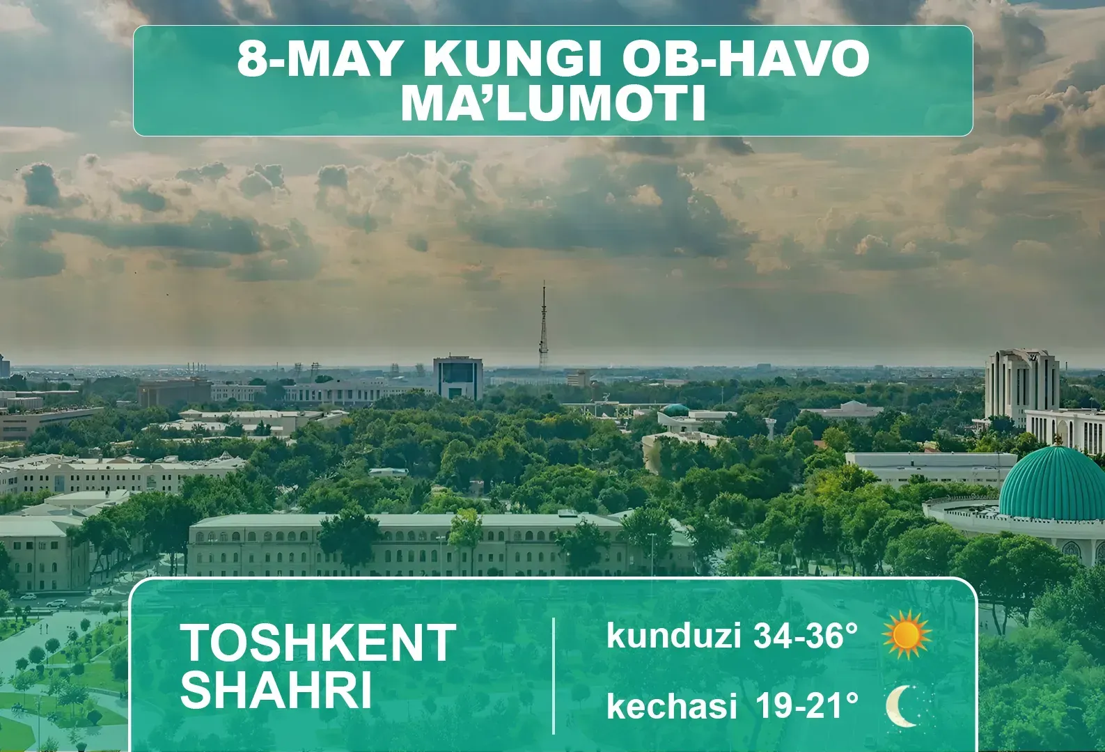8 май кунги об-ҳаво маълумоти