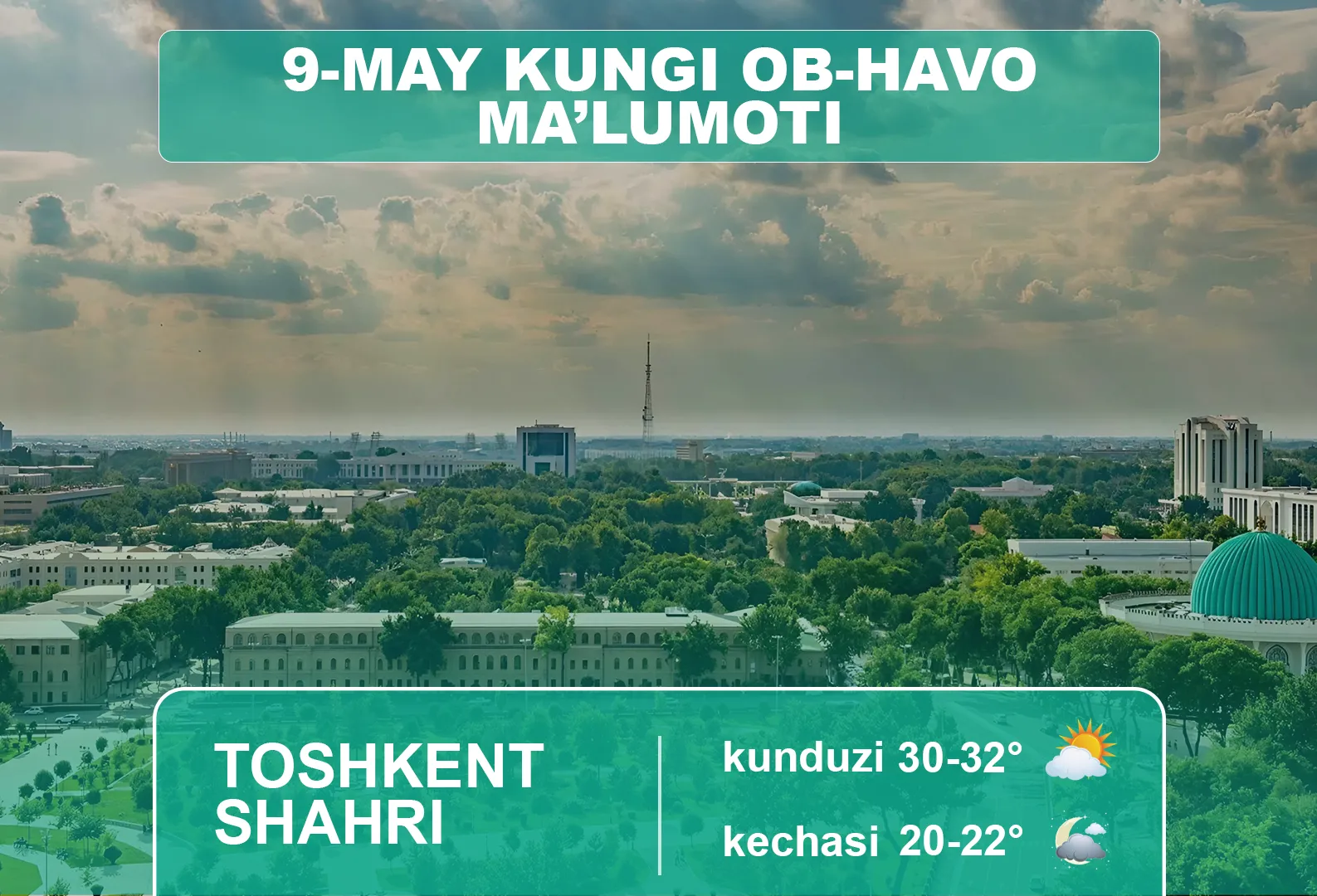 9-май куни учун об-ҳаво маълумоти