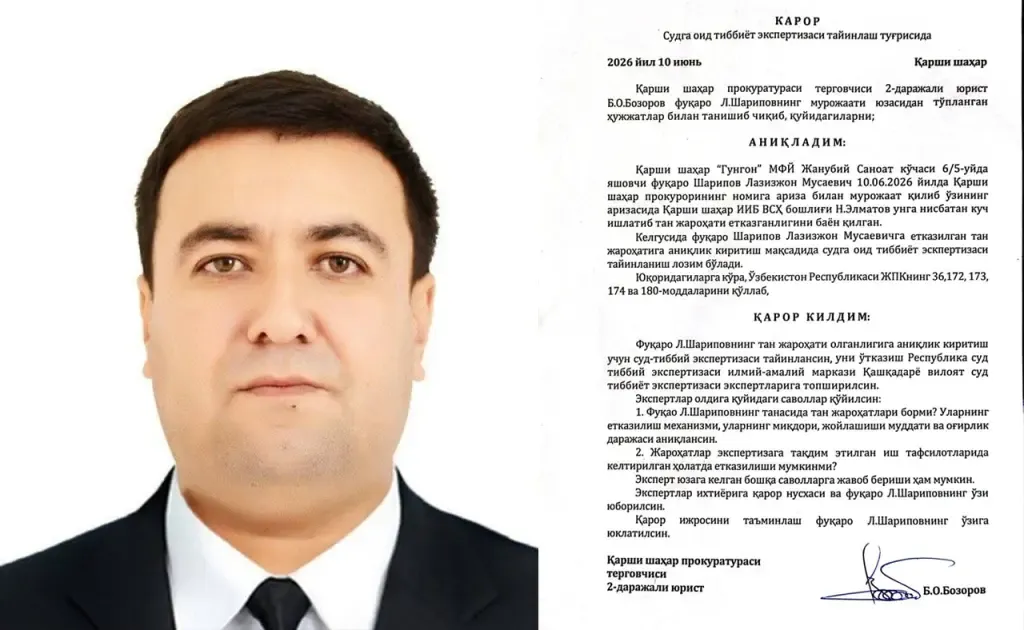 Qarshida huquq faoli qiynoqqa uchragani aytilmoqda