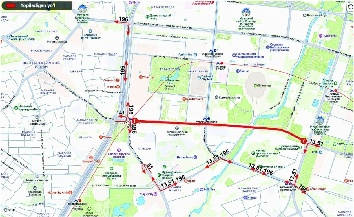 Toshkentda yuk mashinalarining harakati vaqtincha cheklandi