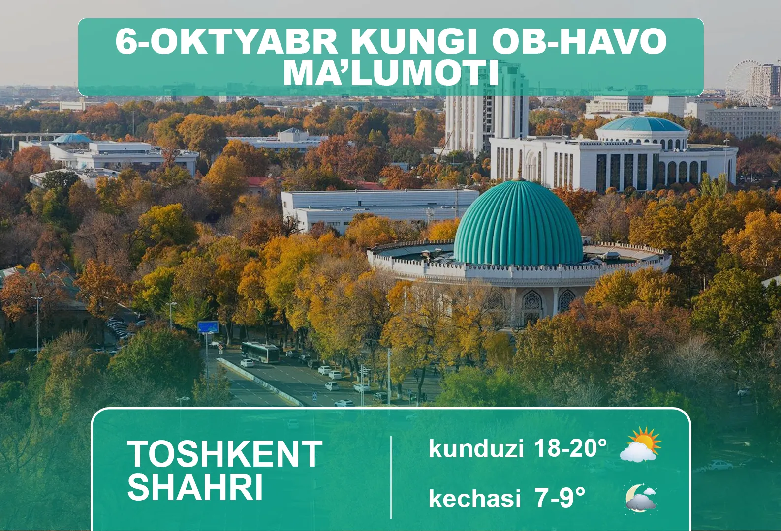 8 октябрь қандай об-ҳаво кузатилади?